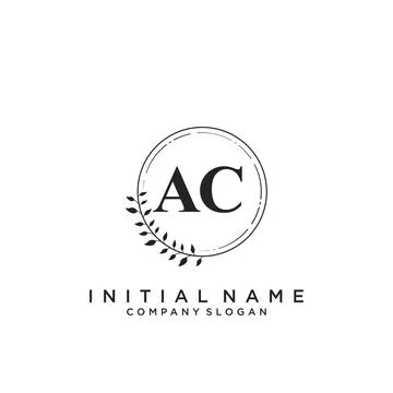 AC Initial handwriting logo design Stock Illustration
