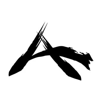 A, AC initials calligraphy with japan style ink art logo and icon Stock Illustration