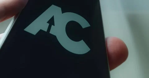 AC letters isolated on black background, presentation Stock Footage 313442155