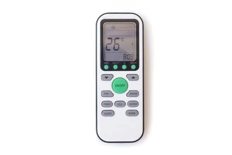 AC remote control with large buttons to make it easier to press buttons Stock Photos