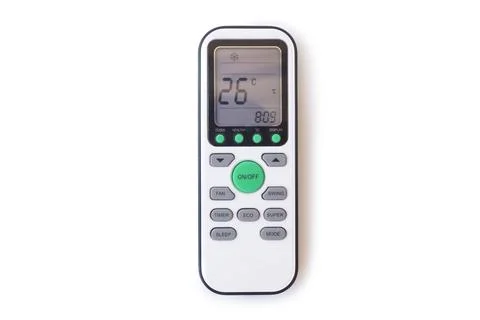 AC remote control with large buttons to make it easier to press buttons Stock Photos