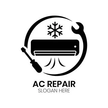 AC Repair Precision Cooling Logo Stock Illustration