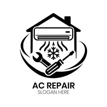 AC Repair Structural Cooling Logo Stock Illustration
