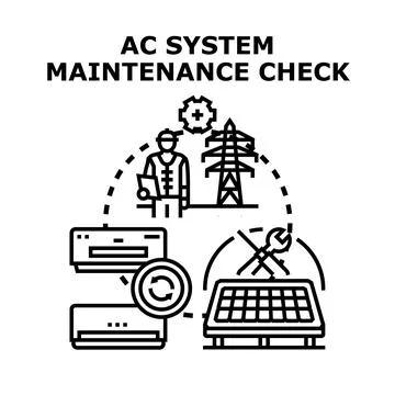 Ac system maintenance check and energy saving concept Stock Illustration