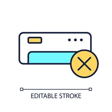 AC unit error RGB color icon Stock Illustration