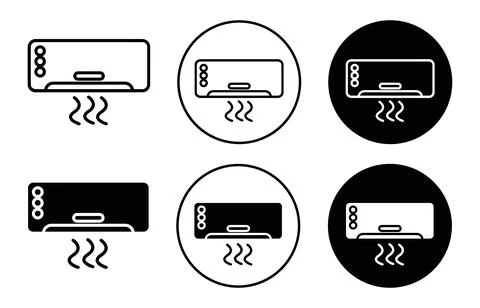 AC UNIT flat line icon set. AC UNIT Thin line illustration vector Stock Illustration