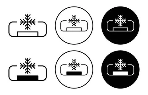 AC unit icon collection of outline thin line symbol or sign Stock Illustration