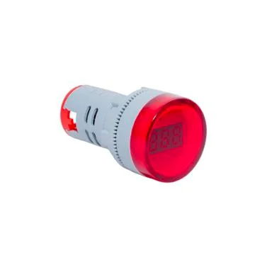 Ac Voltage digital indicator red isolated on white Stock Photos