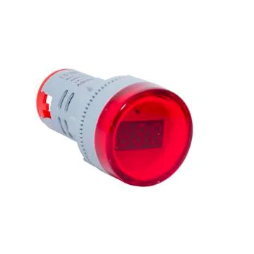 Ac Voltage digital indicator red isolated on white Stock Photos