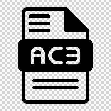 Ac3 file icon. Audio format symbol Solid icons, Vector illustration.  Stock Illustration