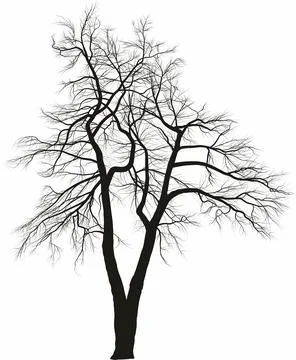 Acacia, two trees Stock Illustration