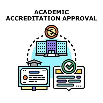 Academic accreditation approval process for educational programs Stock Illustration