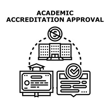 Academic accreditation approval process for educational programs Stock Illustration