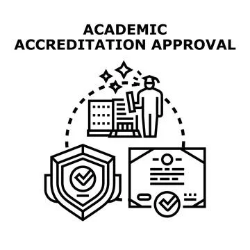 Academic accreditation approval process with a validated diploma Stock Illustration