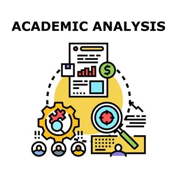 Academic analysis conducting research and business data study Stock Illustration