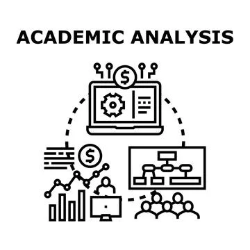 Academic analysis studying research data and financial trends Stock Illustration