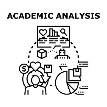 Academic analysis studying research data and education Stock Illustration