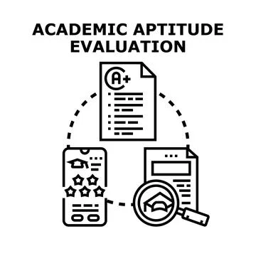 Academic aptitude evaluation measuring knowledge and success Stock Illustration