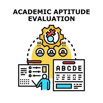Academic aptitude evaluation process assessing educational potential Stock Illustration