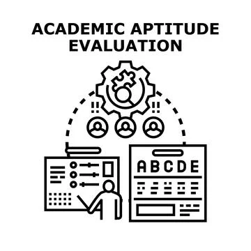 Academic aptitude evaluation process assessing educational potential Stock Illustration