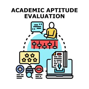 Academic aptitude evaluation process for student performance Stock Illustration