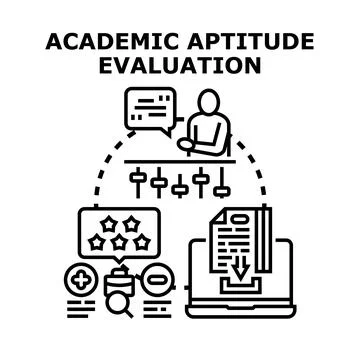 Academic aptitude evaluation process for student performance Stock Illustration