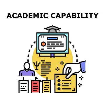 Academic capability improving knowledge and education skills 스톡 일러스트