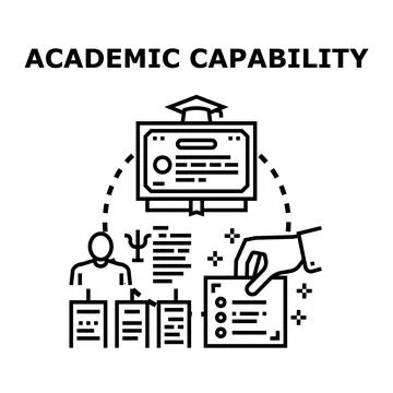 Academic capability improving knowledge and education skills 스톡 일러스트