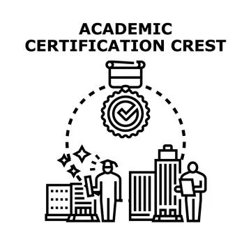 Academic certification crest validating education and career success Stock Illustration
