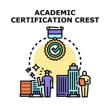 Academic certification crest validating education and career success Stock Illustration