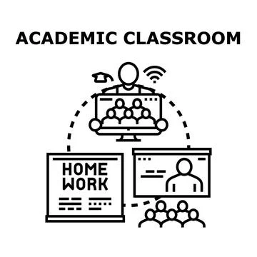 Academic classroom education online learning concept Stock Illustration