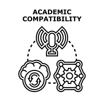 Academic compatibility finding educational synergy and digital connection Stock Illustration