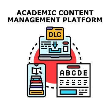 Academic content management platform delivering online education resources Stock Illustration