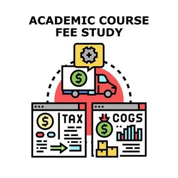 Academic course fee study vector illustration Stockillustratie