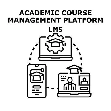 Academic course management platform learning management system lms イラスト素材