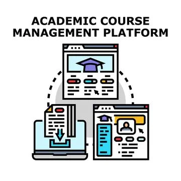 Academic course management platform for online education learning 스톡 일러스트