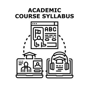 Academic course syllabus and distance learning education Stockillustratie