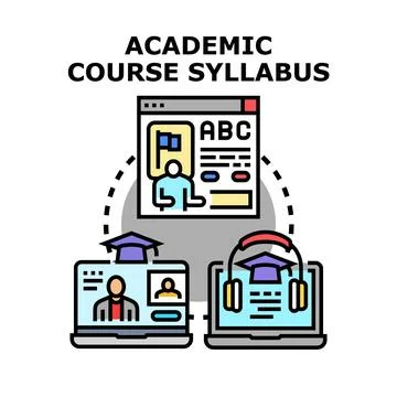 Academic course syllabus and distance learning education Stockillustratie
