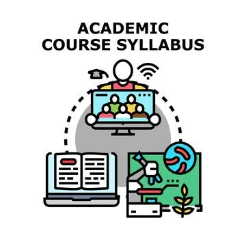 Academic course syllabus developing educational program learning 库存插图