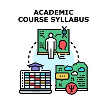 Academic course syllabus planning and curriculum development Stock Illustration