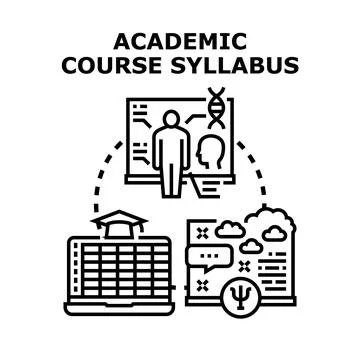 Academic course syllabus planning and curriculum development 스톡 일러스트