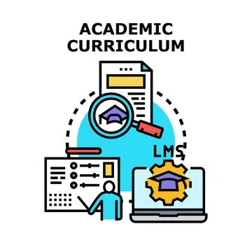 Academic curriculum developing and learning management system concept 스톡 일러스트
