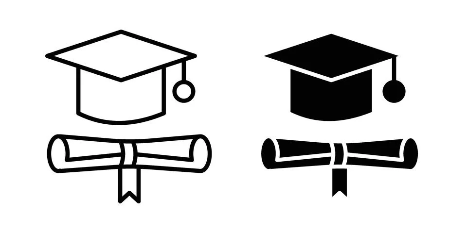 Academic degree icon bundle for website design projects Stock Illustration