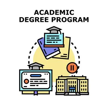 Academic degree program concept with university and diploma Stock-Illustration