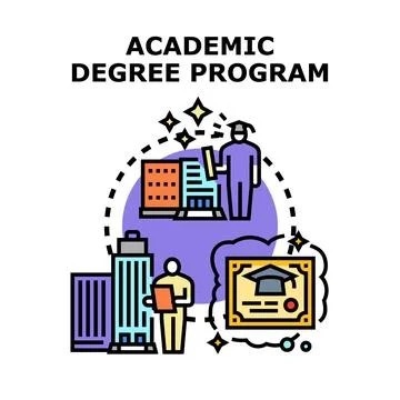 Academic degree program enrollment and graduation concept 库存插图
