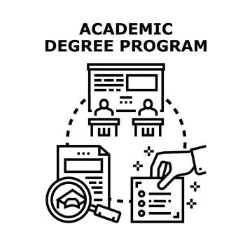 Academic degree program exploring higher education concepts Stock Illustration