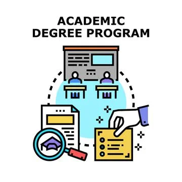 Academic degree program exploring higher education concepts Stock Illustration
