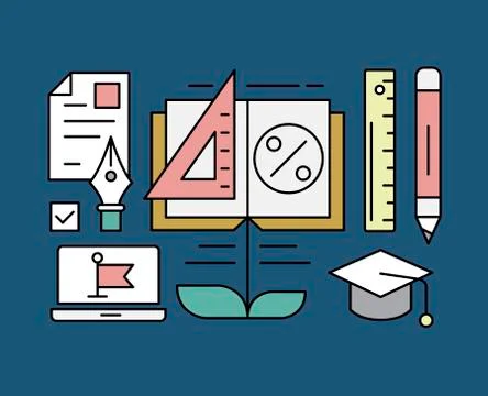 Academic documents illustration vector design Stock-Illustration