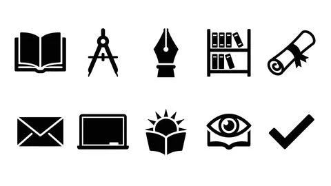 Academic education and professional development icon collection. Stock Illustration