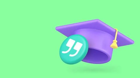 Academic education citation reference scholarship and learning 3d icon bann.. Stock Illustration